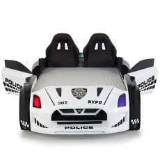 Дитяче ліжко машина GTR Police 190х90 см з підсвіткою, музикою, шкіряний салон, пультом